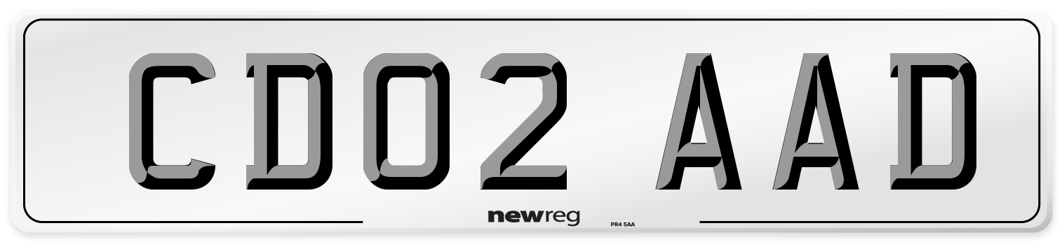 CD02 AAD Number Plate from New Reg